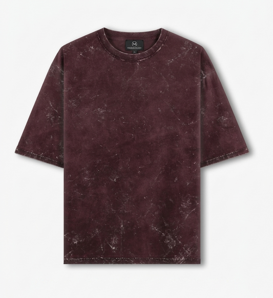 Maroon Acid Washed Oversized T-Shirt