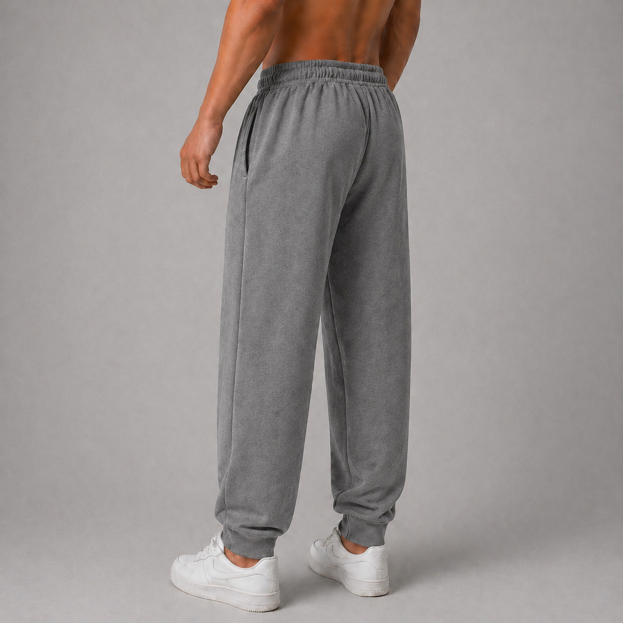 Grey Solid Slim Fit Joggers For Man
