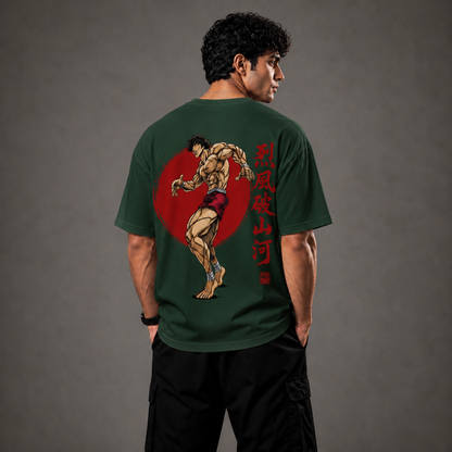 Baki Unbreakable Fighter Oversized Tshirt Green