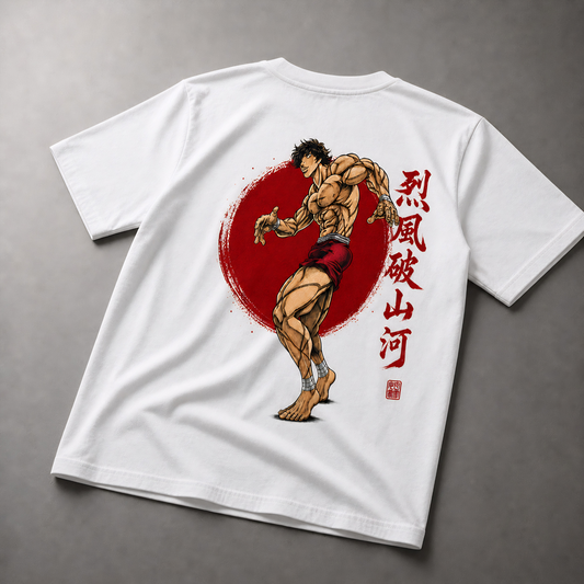 Baki Unbreakable Fighter Oversized Tshirt White