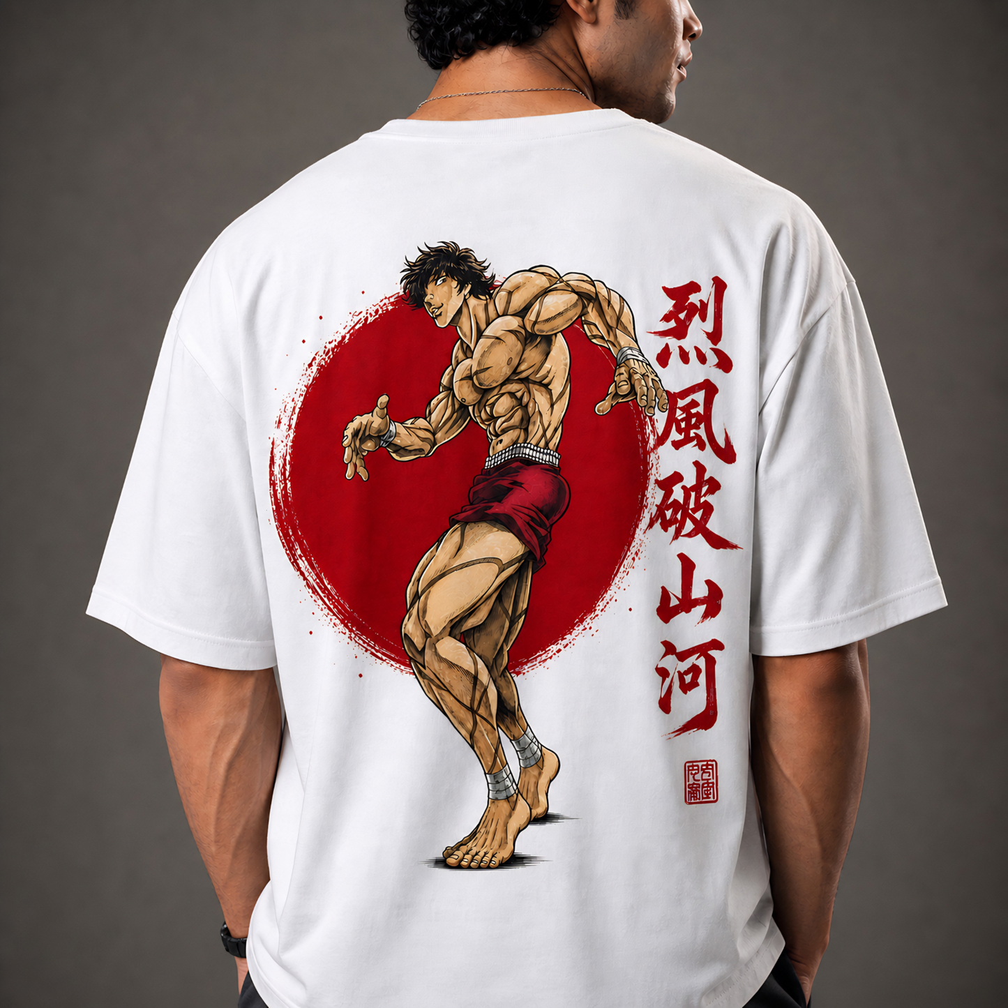 Baki Unbreakable Fighter Oversized Tshirt White