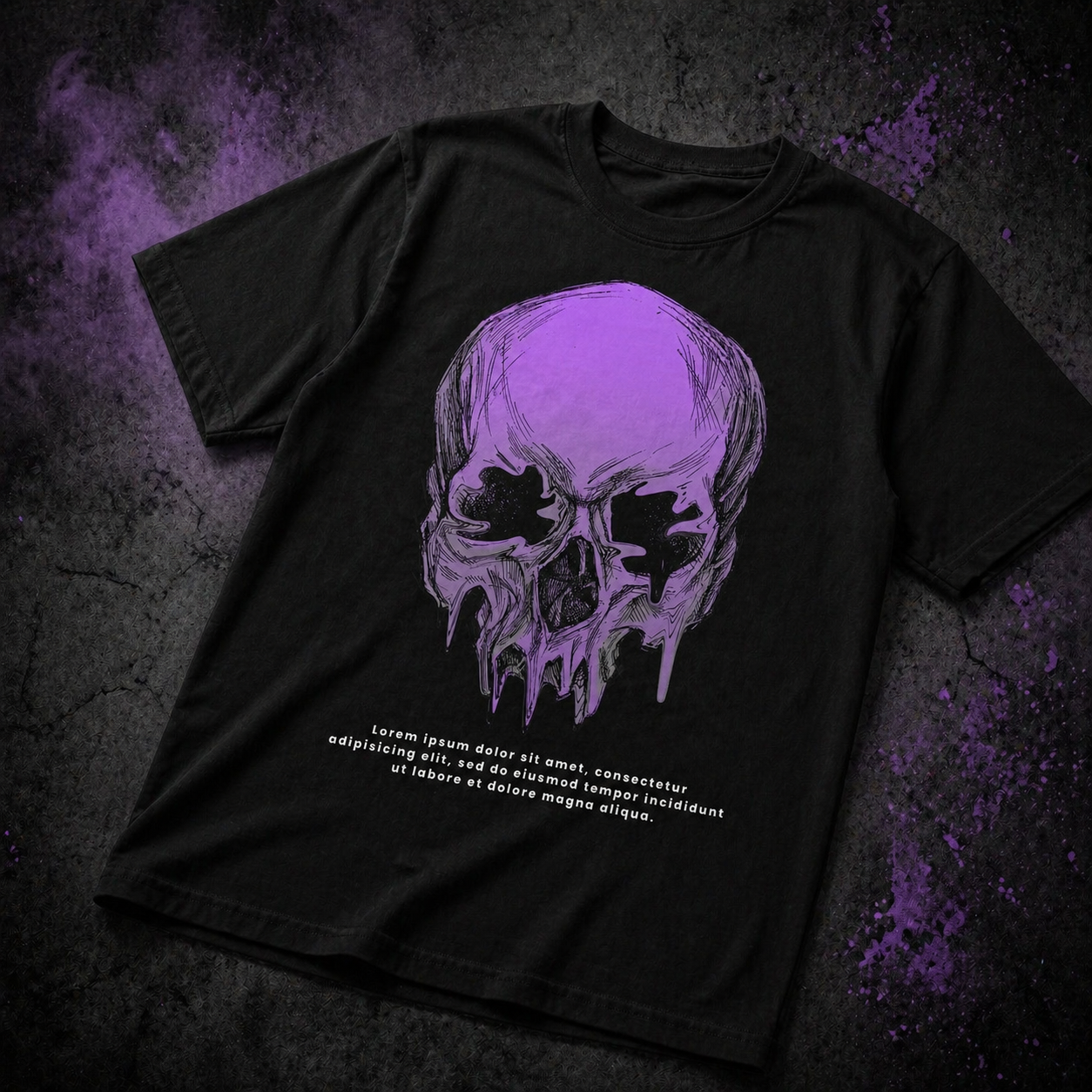 Purple Skull Oversized T-Shirt For Man