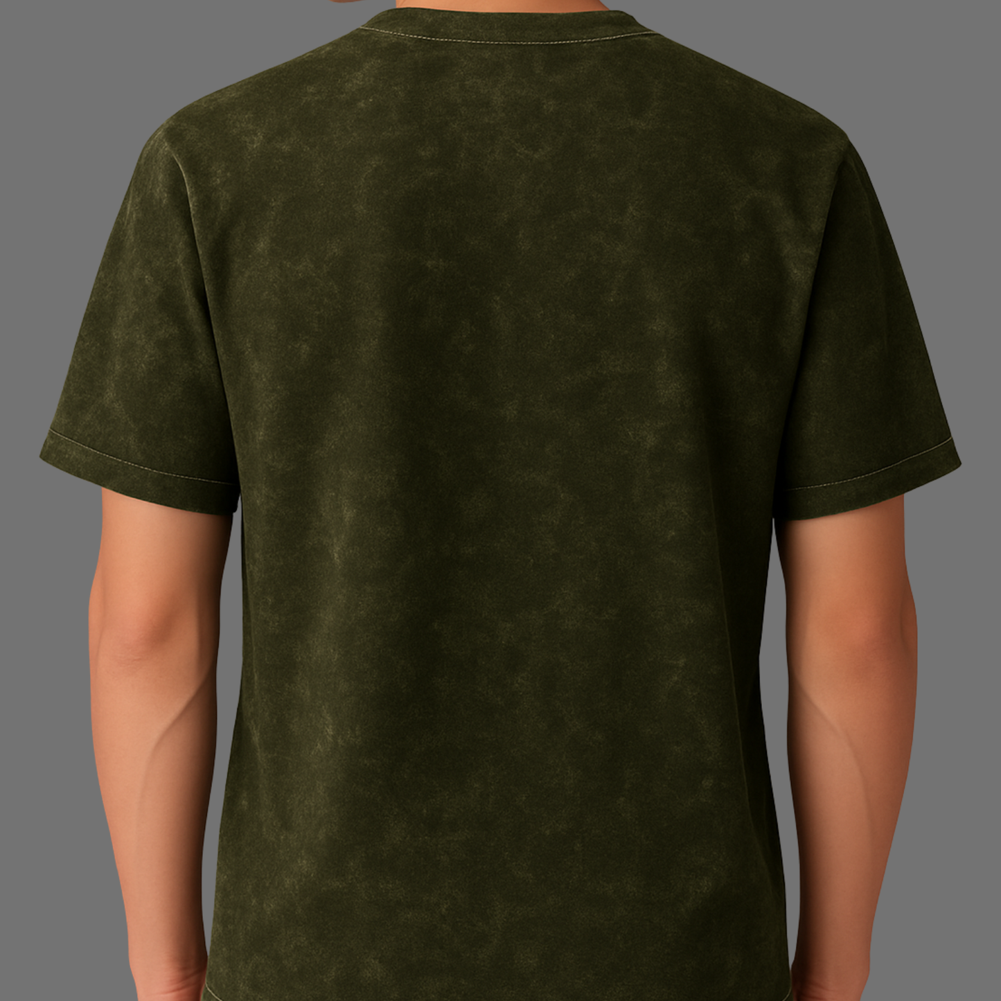 Olive Green Acid Washed Oversized T-Shirt