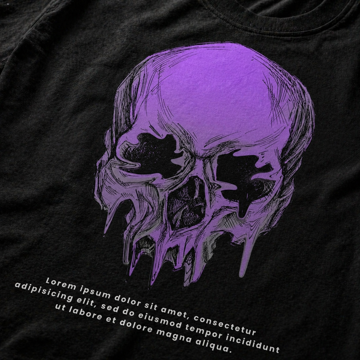 Purple Skull Oversized T-Shirt For Man