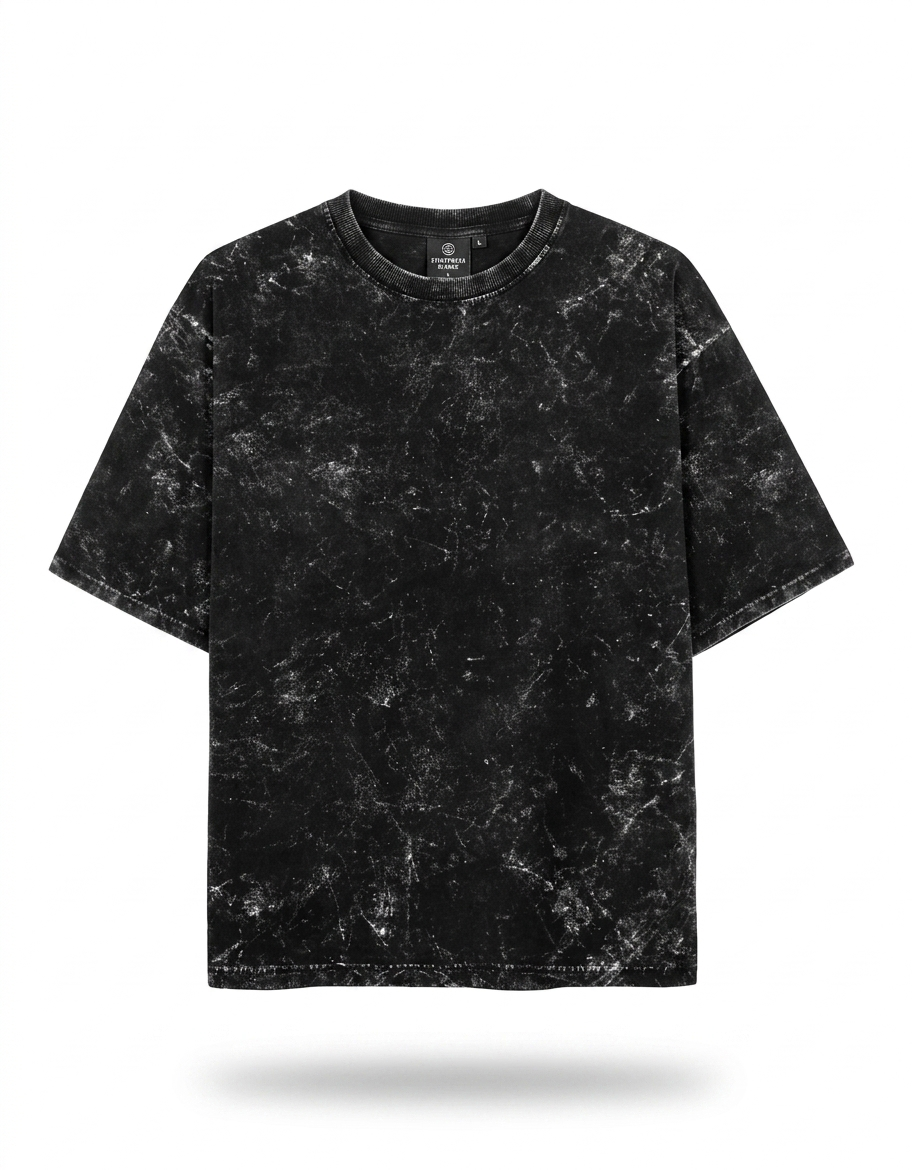 Black Acid Washed Oversized T-Shirt