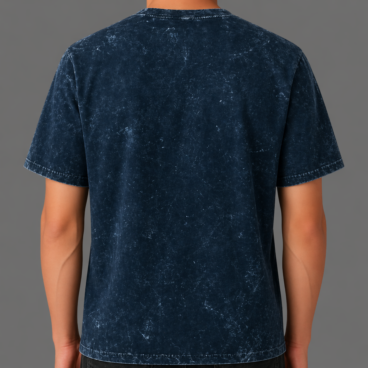 Navy Blue Acid Washed Oversized T-Shirt