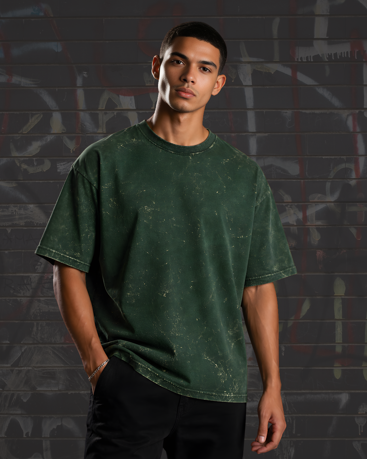 Green Acid Washed Oversized T-Shirt