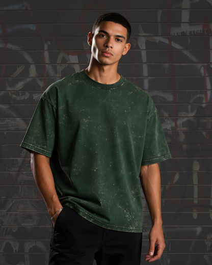 Green Acid Washed Oversized T-Shirt