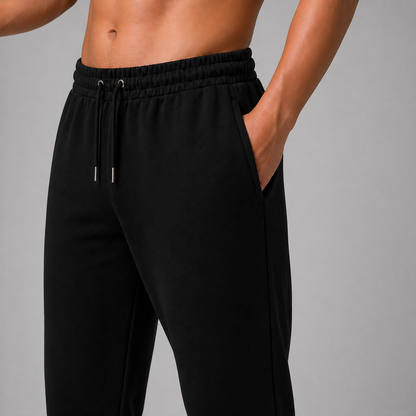 Black Solid Slim Fit Joggers For Men
