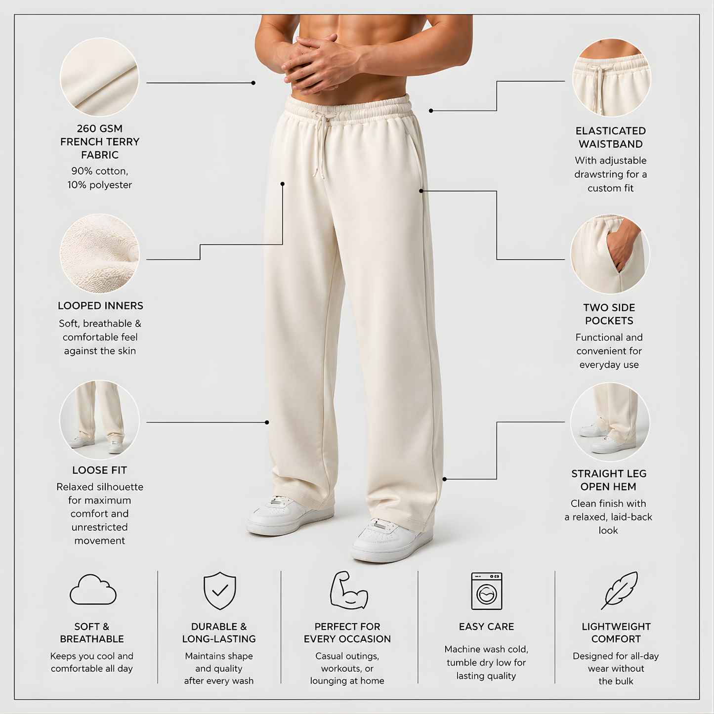 Loose Fit Joggers For Man Black