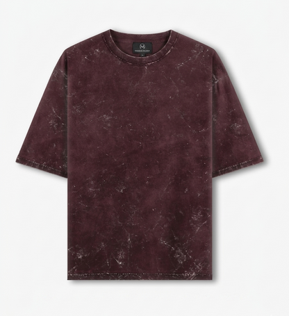 Maroon Acid Washed Oversized T-Shirt
