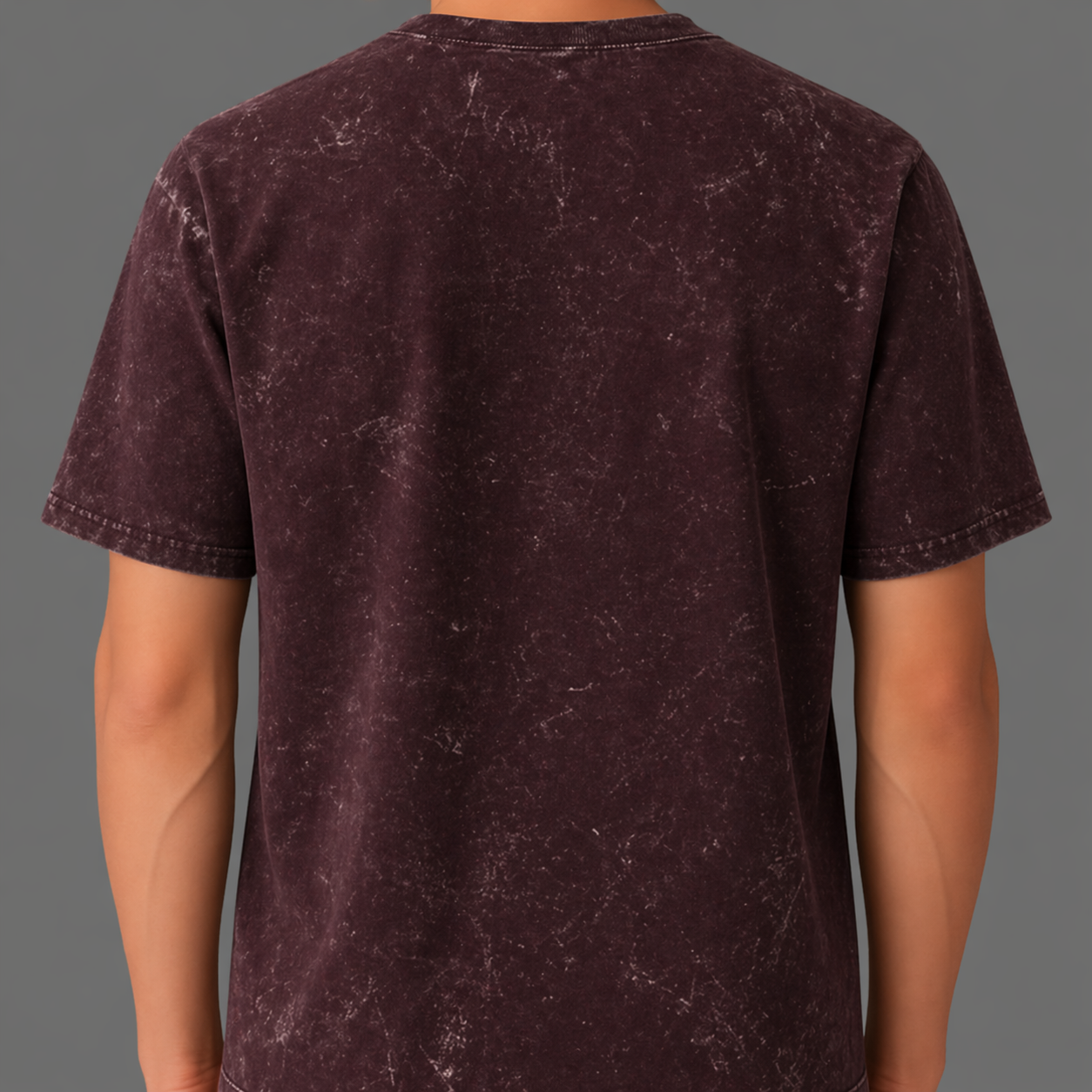 Maroon Acid Washed Oversized T-Shirt