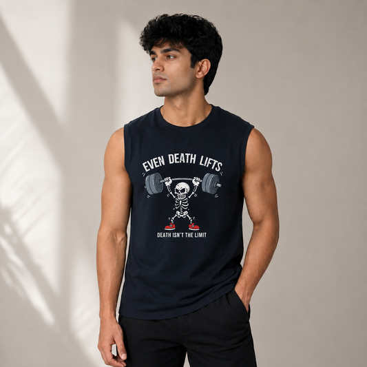Death LIfts Sleevesless Tank Tops Navy Blue