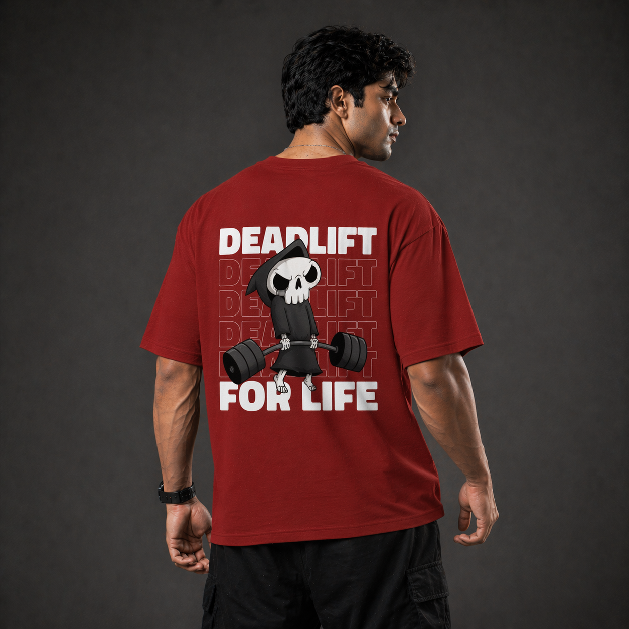 Deadlift For Life Oversized T-Shirt Red