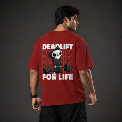 Deadlift For Life Oversized T-Shirt Red