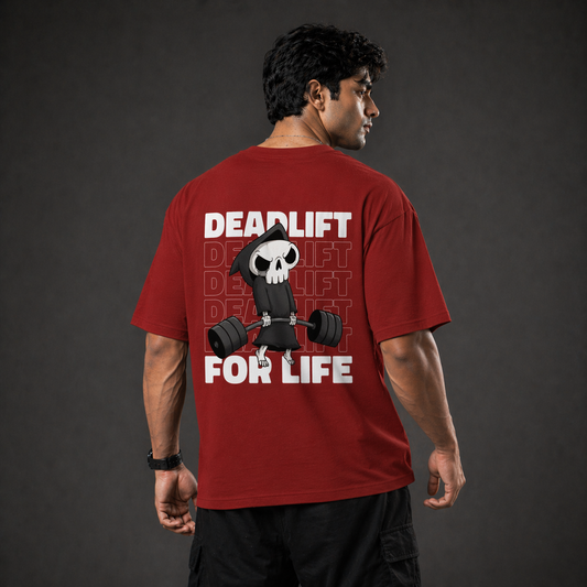 Deadlift For Life Oversized T-Shirt Red