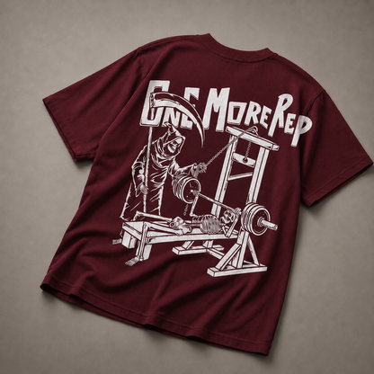 One More Rep Oversized T-Shirt Maroon