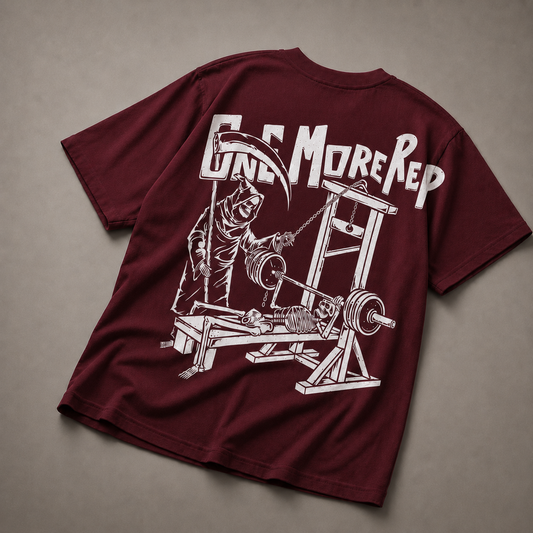 One More Rep Oversized T-Shirt Maroon