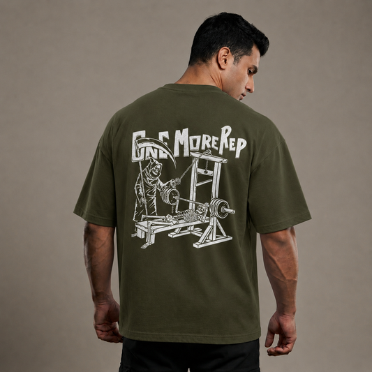 One More Rep Oversized T-Shirt Olive